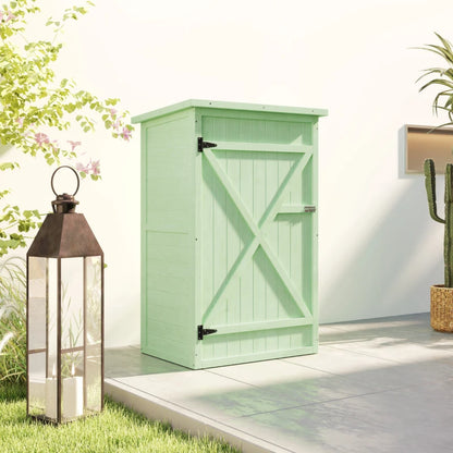 Nancy's Sacrofano Tuinkast - Tuinschuur - Buitenkast - Opbergkast voor buiten - Groen - Dennenhout - ± 75 x 55 x 115 cm
