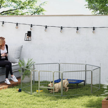Nancy's Colbordolo Hondenbox - Puppybox - Puppyren - Hondenren - Zilver - Staal