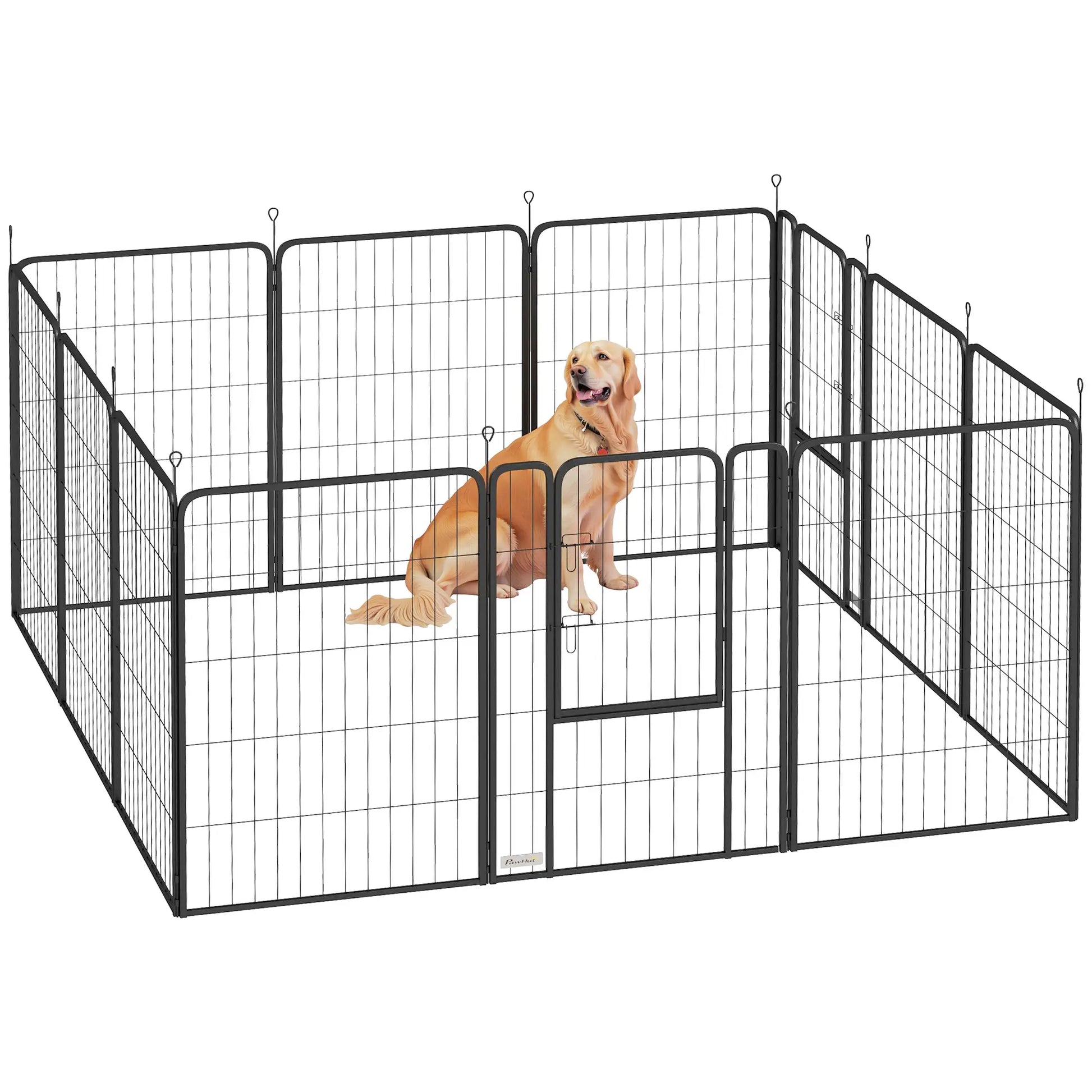 Nancy's Cogne Puppybox - Honden Ren - Puppyren - Zwart - Staal