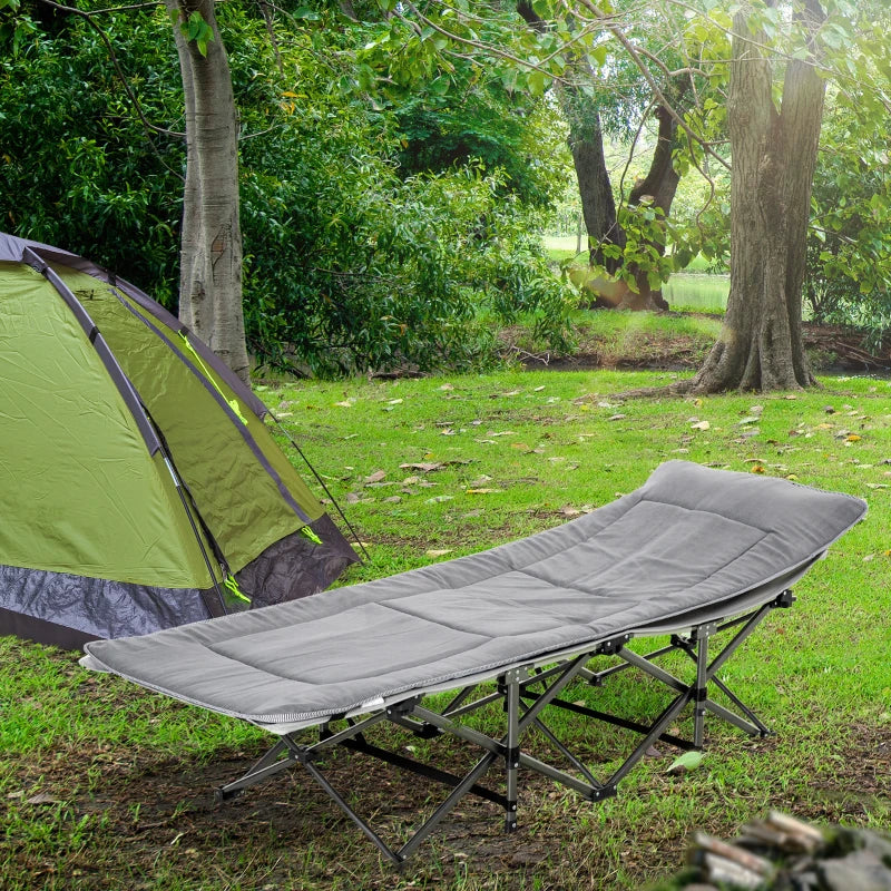 Nancy's Zamora Camping Bed - Stretcher - Camp Bed - Gray - ± 190 x 65 x 55 cm