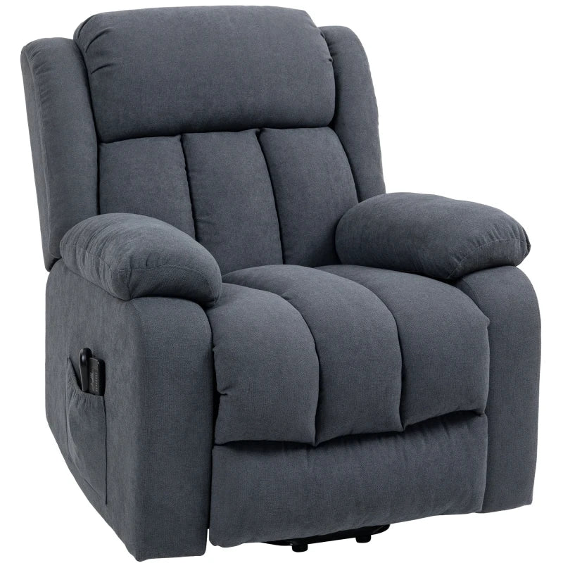 Nancy's Pacengo Sta op Stoel - Opsta stoel - Seniorenstoel - Massagefunctie - Grijs - Linnen