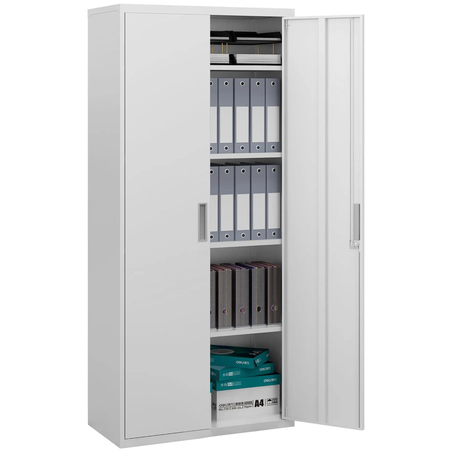 Nancy's Lourosa Archiefkast - Dossierkast - Kantoorkast - Wit - Staal - 80 x 40 x 180 cm