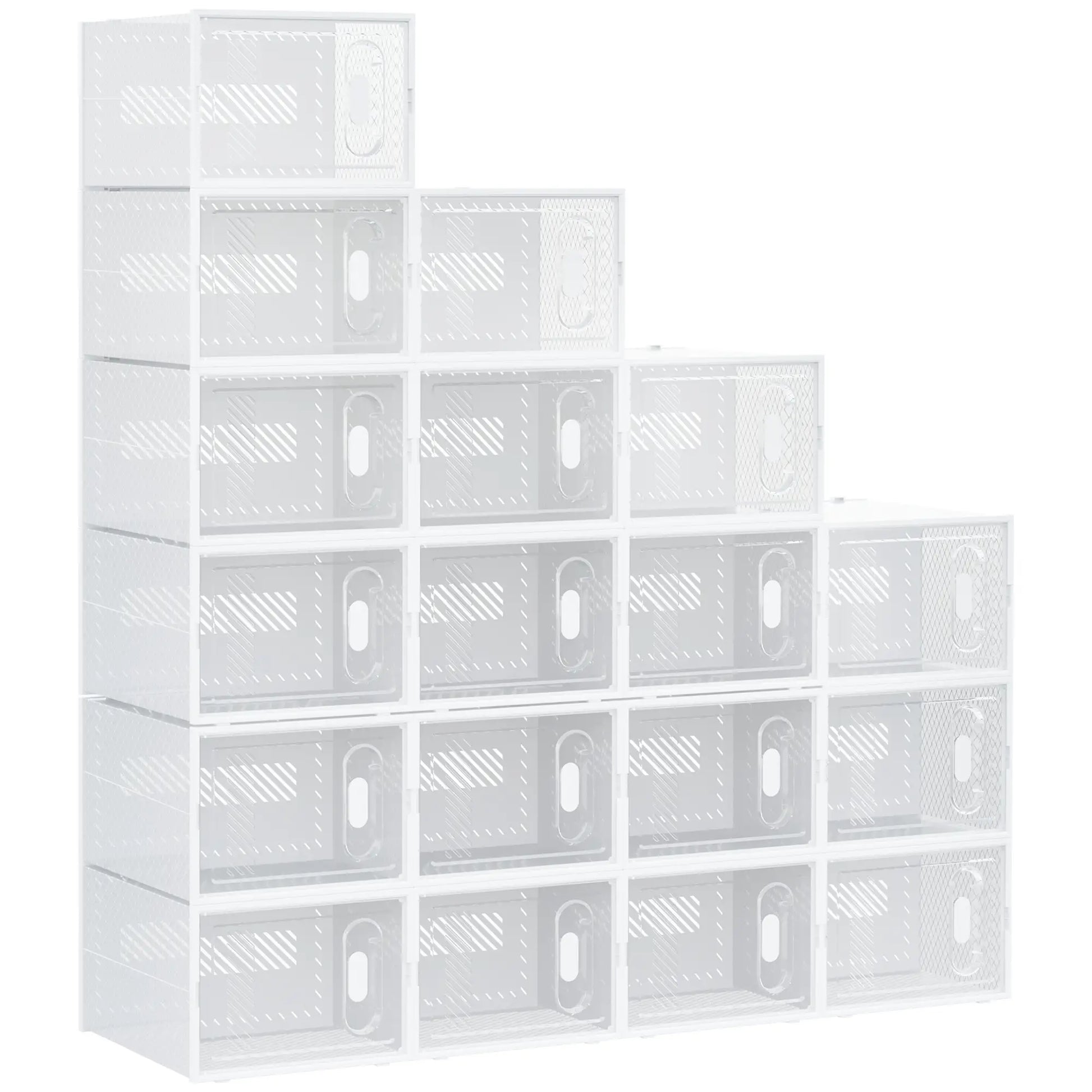 Nancy's Clusone Opbergbox - Opbergdoos - Schoenendozen - Stapelbaar - Transparant / Wit