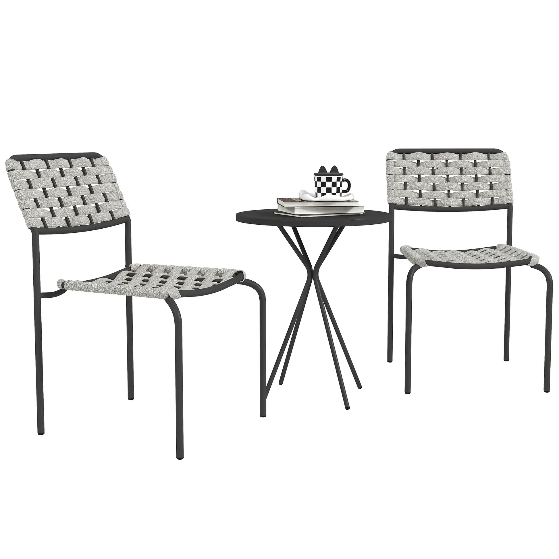 Nancy's Corridonia Bistroset - Tuinset - Balkonset - 3-Delig - Grijs
