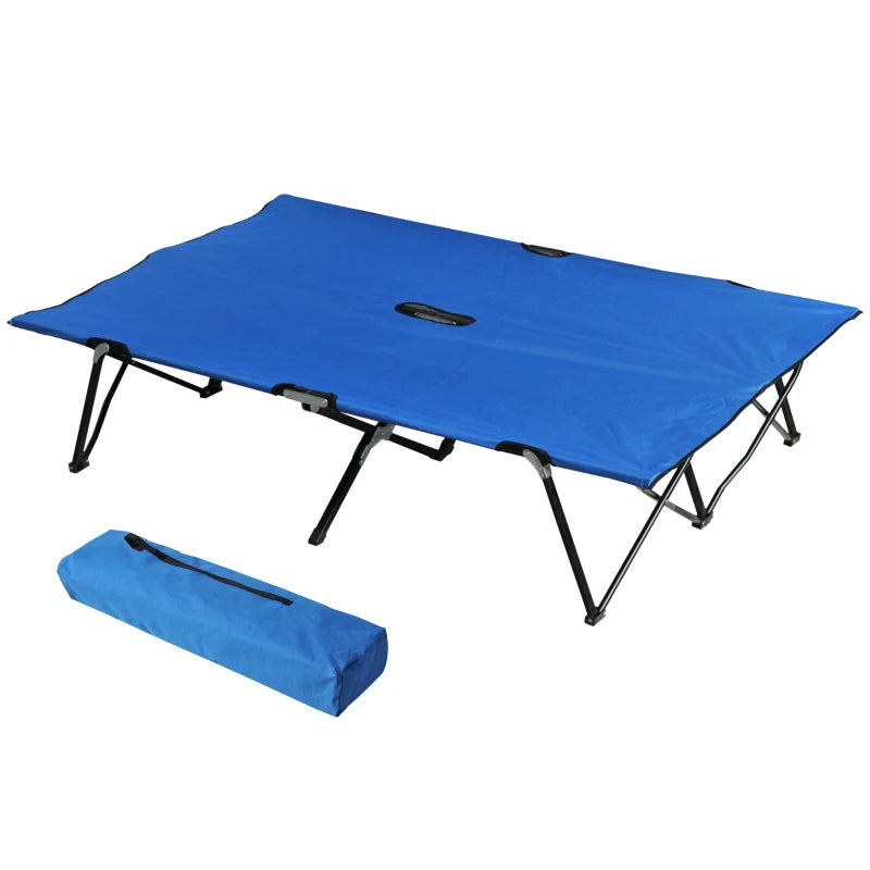 Nancy's Zarautz Camping Bed - Camp Bed - Stretcher - Blue - ± 195 x 125 x 40 cm