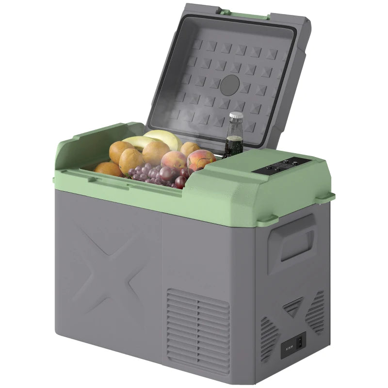 Nancy's Sovere Koelbox - Koeler - AC / DC Adapters - LED-Verlichting en Display - Grijs / Groen - 24,2 Liter