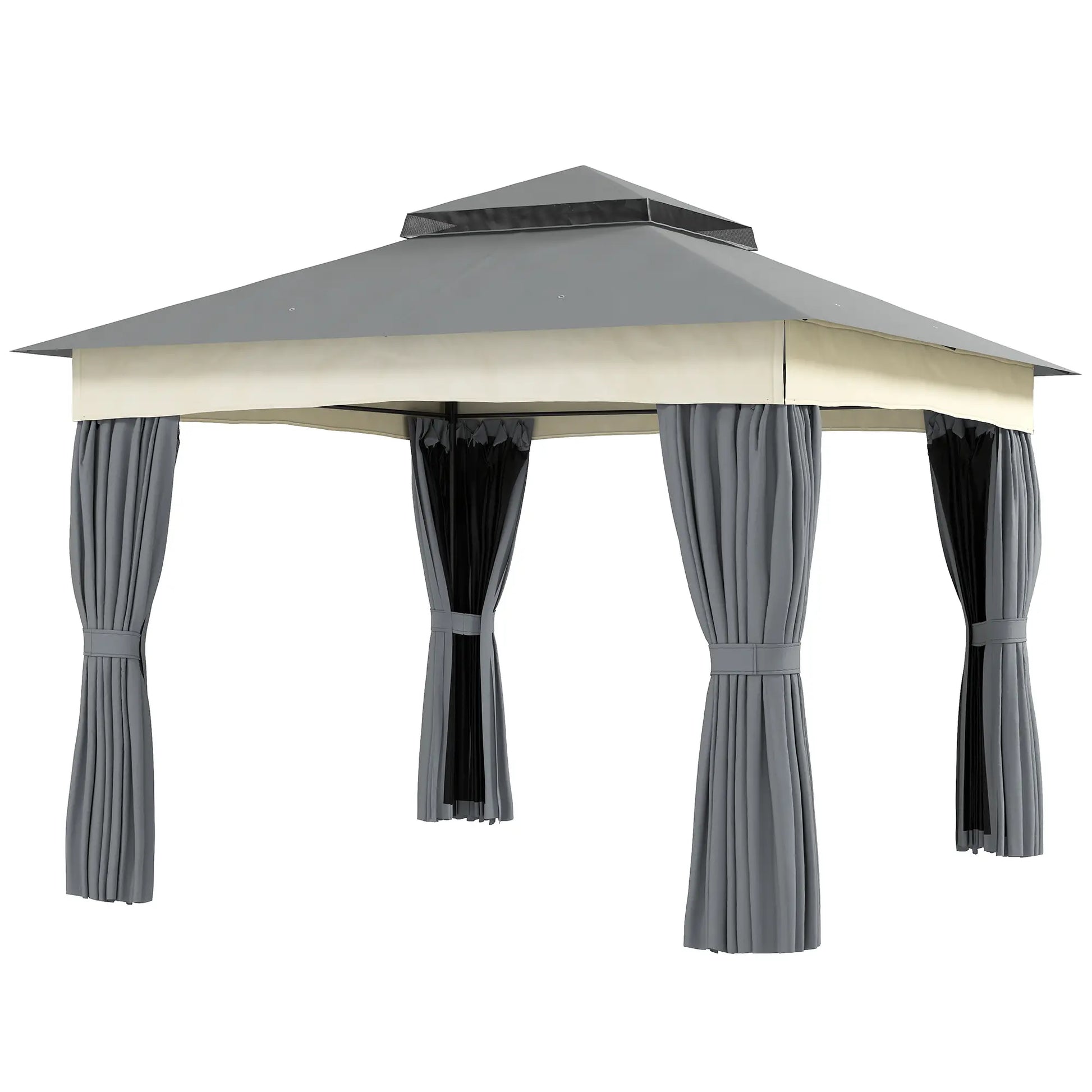 Nancy's Calatabiano Paviljoen - Tuinpaviljoen - Tuinprieel - Grijs - ± 300 x 300 x 270 cm