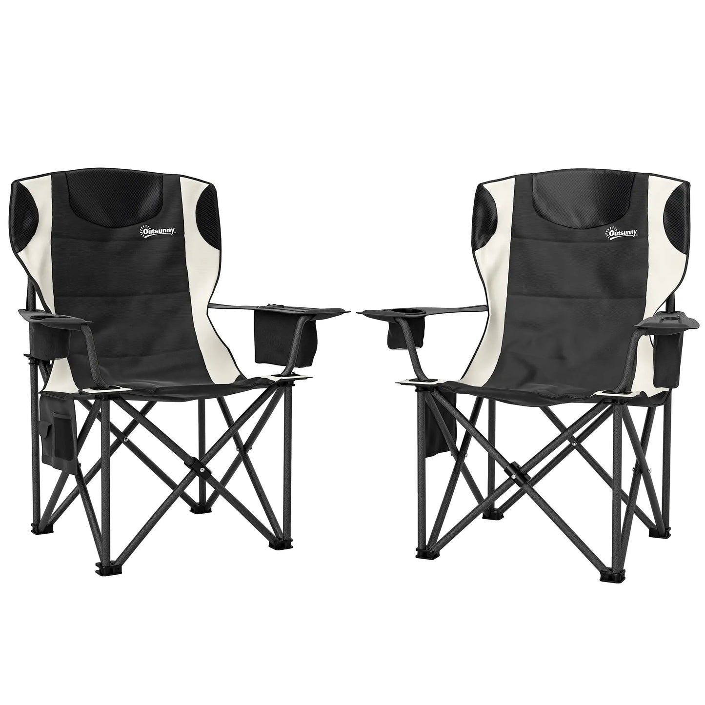 Nancy's Dresano Campingstoelen - Set van 2 - Vouwstoelen - Visstoel - Zwart