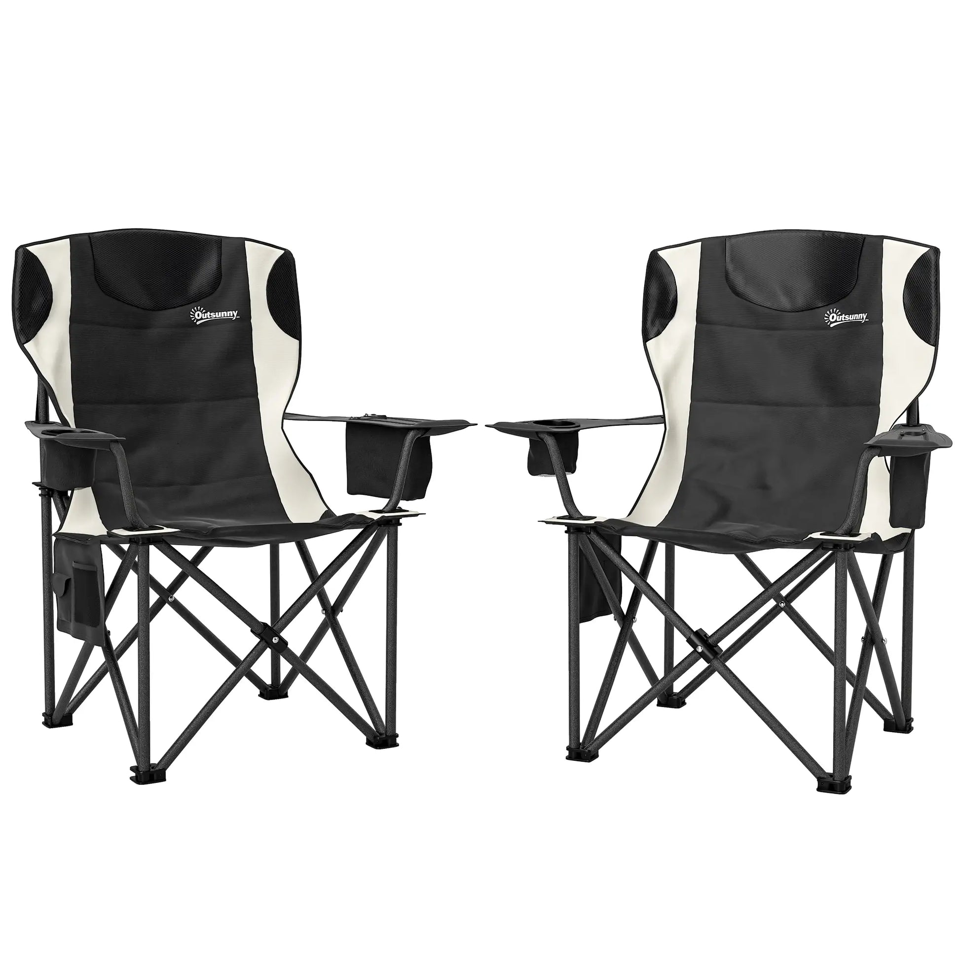 Nancy's Dresano Campingstoelen - Set van 2 - Vouwstoelen - Visstoel - Zwart