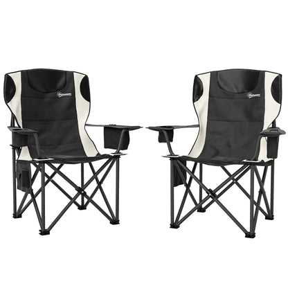 Nancy's Dresano Campingstoelen - Set van 2 - Vouwstoelen - Visstoel - Zwart