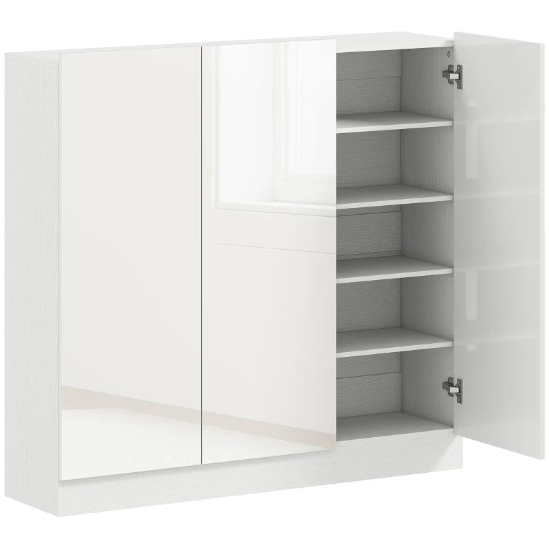 Nancy's Montecorice Schoenenkast - Opbergkast voor Schoenen - Schoenenrek - Wit - ± 105 x 35 x 110 cm