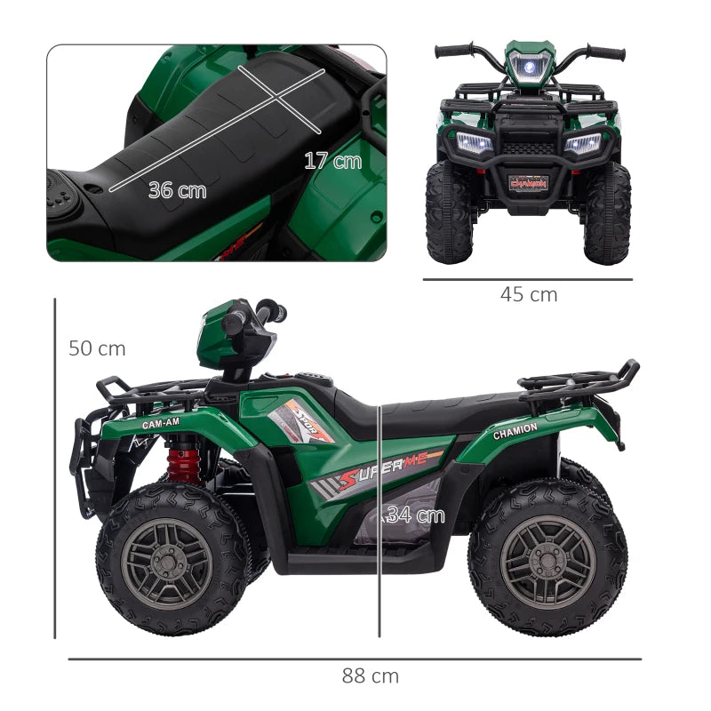 Nancy's Mats Elektrische Quad Voor Kinderen - Kindervoertuig - Kinderquadbike - Muziek / Licht - Groen / Zwart