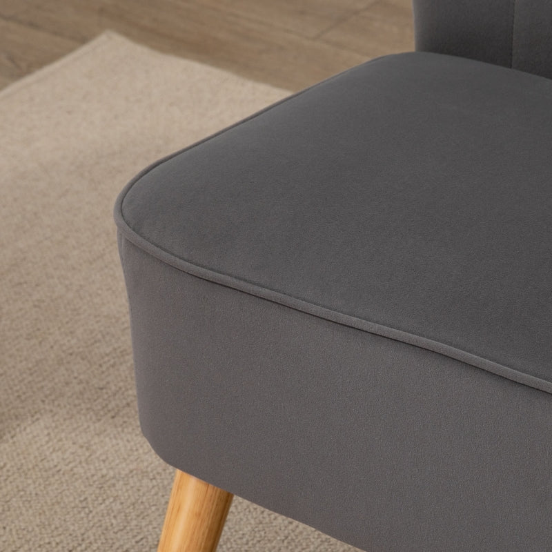 Nancy's Hessie Retro design 2-zitsbank - Bankje - Grijs - Fluweel - ± 120 x 55 x 80 cm