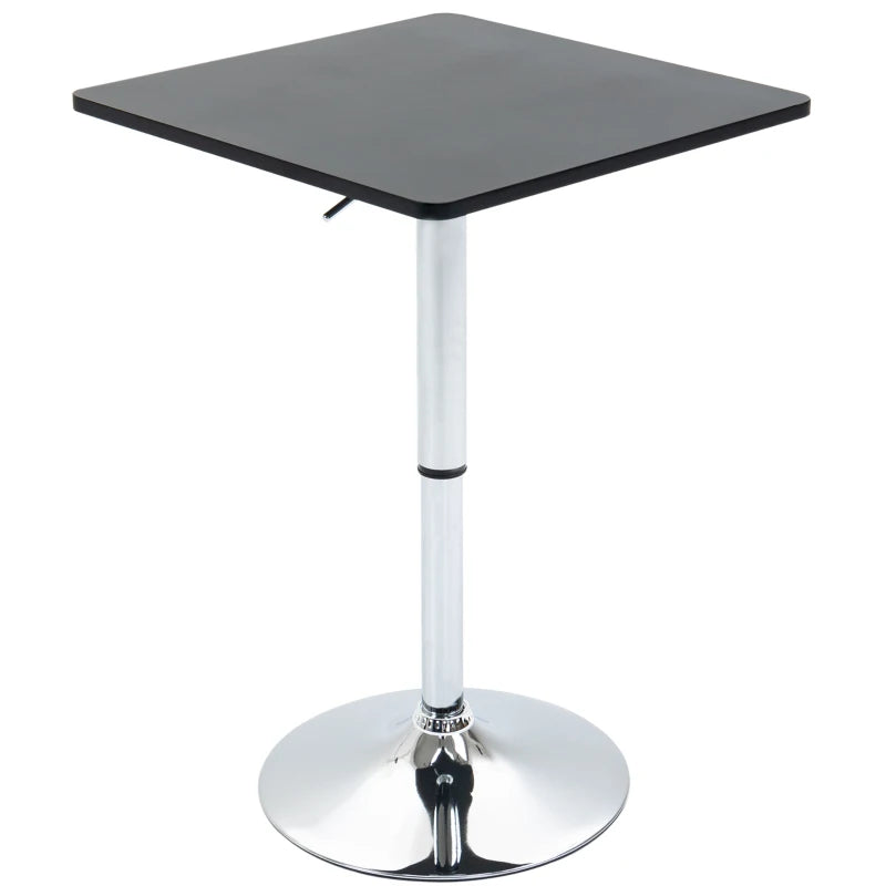 Nancy's Lagares Bartafel - Hoge Tafel - In Hoogte Verstelbaar - Zwart / Zilver - Staal - Ø 60 cm
