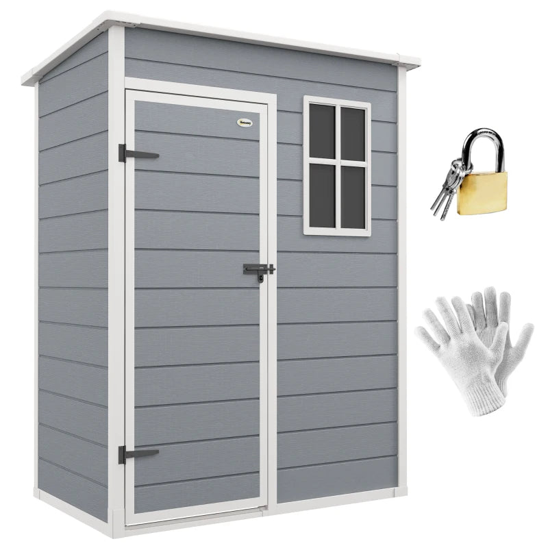 Nancy's Montazzoli Opbergschuur - Tuinhuisje - Schuur - Gereedschapsschuur - Grijs - ± 150 x 90 x 193/184 cm