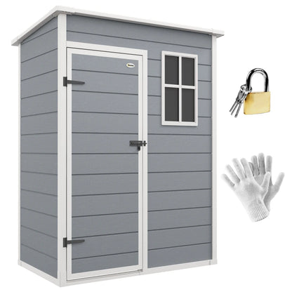 Nancy's Montazzoli Opbergschuur - Tuinhuisje - Schuur - Gereedschapsschuur - Grijs - ± 150 x 90 x 193/184 cm