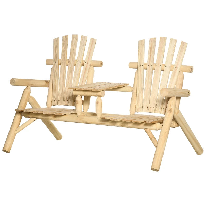 Nancy's Riccione Tuinbank - Loungebank - Balkonbank - 2 Stoelen met tafel - Dennenhout - ± 155 x 90 x 105 cm
