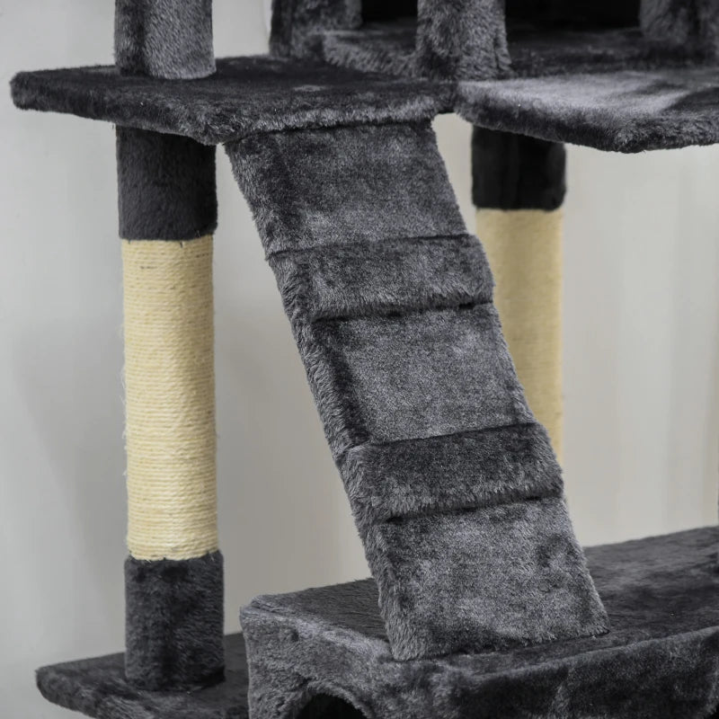 Nancy's Tortona Klimboom voor Katten - Krabpaal - Kattenboom - Donkergrijs - 49 x 49 x 173 cm