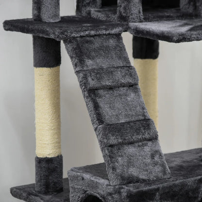 Nancy's Tortona Klimboom voor Katten - Krabpaal - Kattenboom - Donkergrijs - 49 x 49 x 173 cm