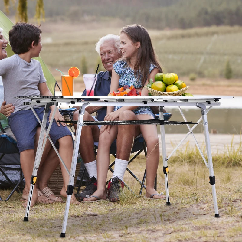 Nancy's Solferino Picknicktafel - Kampeertafel - Campingtafel - Verstelbaar - Aluminium - ± 120 x 70 x 59-78 cm