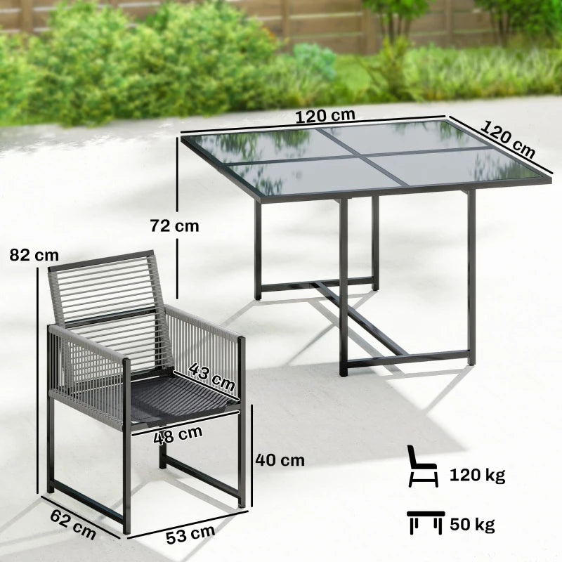 Nancy's Sirmione Tuinset - Tuinmeubelset - Eettafelset voor Buiten - Grijs - Staal