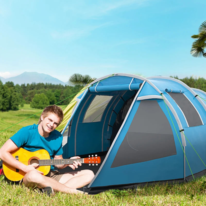 Nancy's Fermentelos Kampeertent - Camping Tent - 3 tot 4 personen - Blauw - ± 475 x 265 x 170 cm