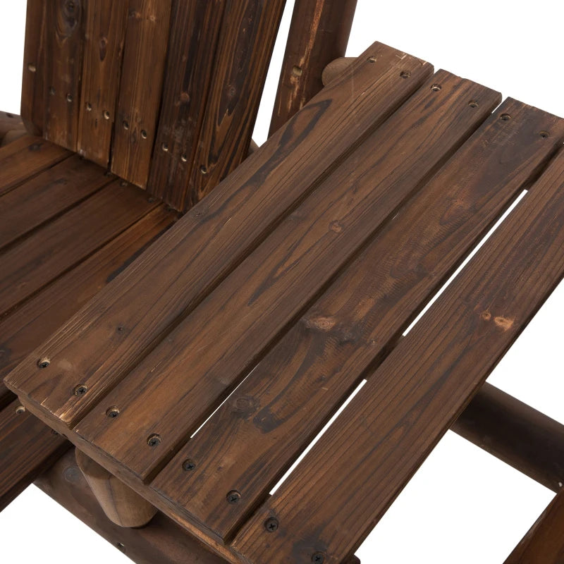 Nancy's Riccione Tuinbank - Loungebank - Balkonbank - 2 Stoelen met tafel - Bruin - Dennenhout - ± 155 x 90 x 105 cm
