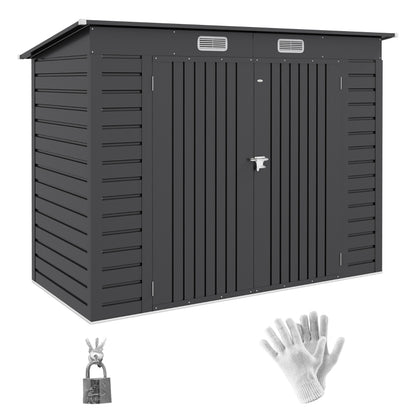 Nancy's Santander Storage shed - Tool shed - Garden shed - Gray - ± 250 x 120 x 170 cm