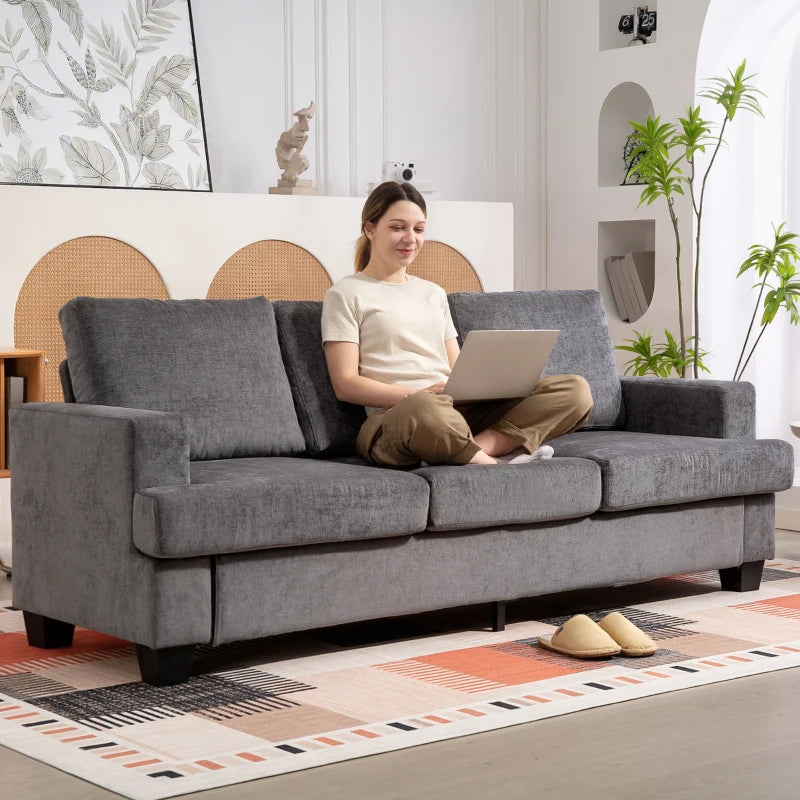 Nancy's Marcon 3-Zitsbank - Zitbank - Sofa - Grijs - Chenille - ± 215 x 80 x 90 cm