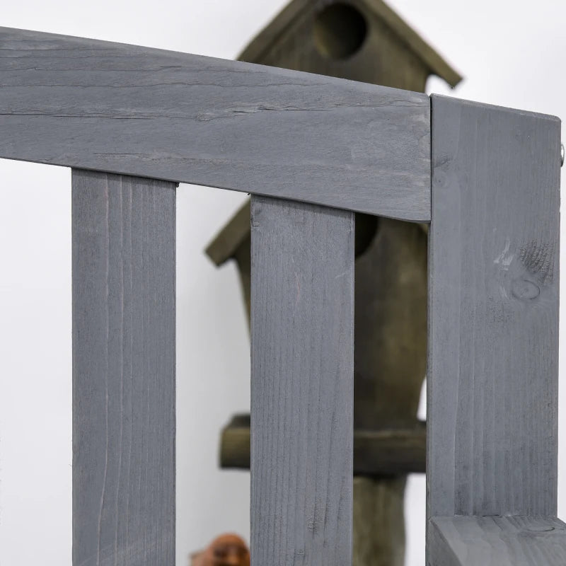 Nancy's Revo Tuinbank - Parkbank - Balkonbank - Houten Bankje - Grijs - Dennenhout - ± 145 x 50 x 85 cm
