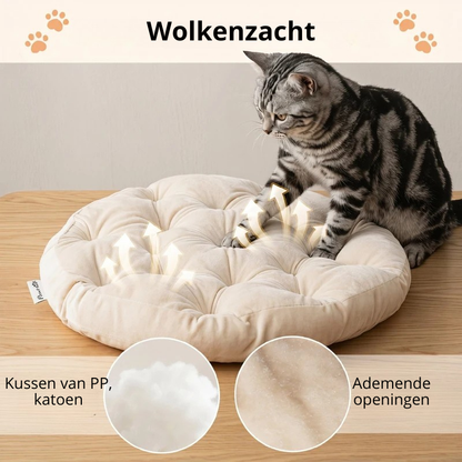 Nancy's Tarquinia Kattenmand - Kattenbed - Afneembaar kussen - Rotan - 50 x 50 x 25 cm
