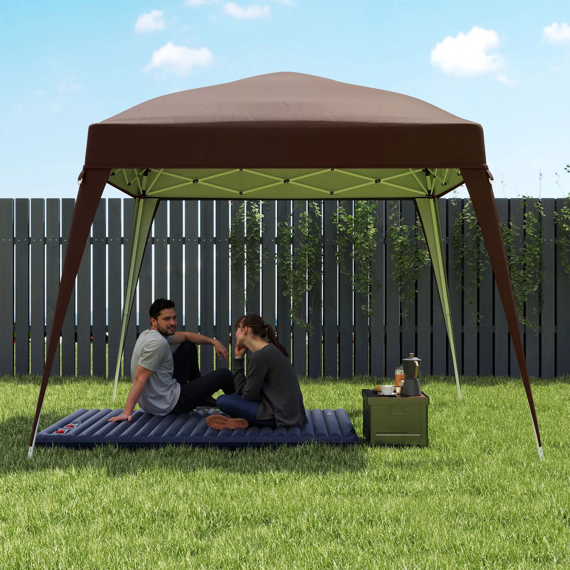 Nancy's Ganfei Partytent Overkapping - Paviljoendak - Koffie - 240 x 240 cm