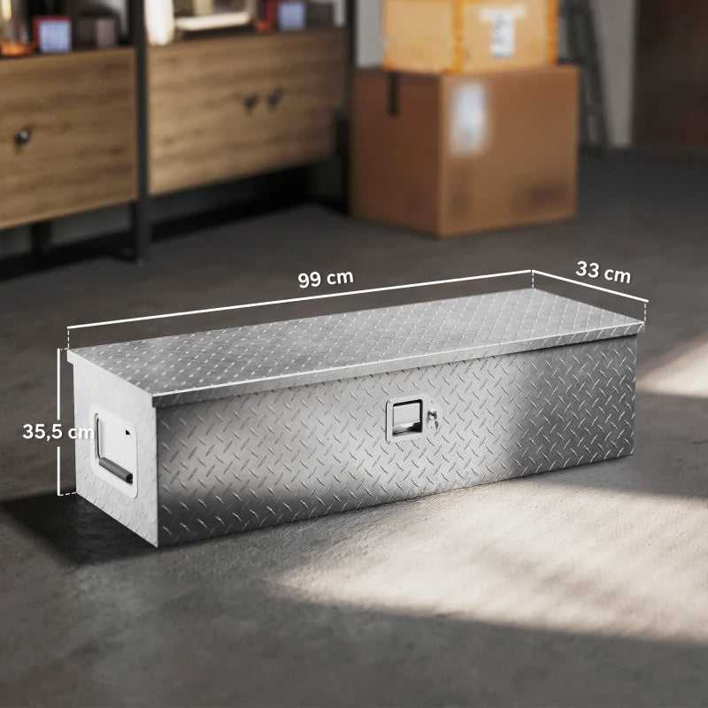 Nancy's Nerola Gereedschapskist - Gereedschapskoffer - Opbergbox - Zilver - Aluminium - ± 100 x 35 x 25 cm