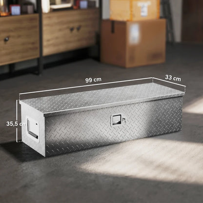 Nancy's Nerola Gereedschapskist - Gereedschapskoffer - Opbergbox - Zilver - Aluminium - ± 100 x 35 x 25 cm