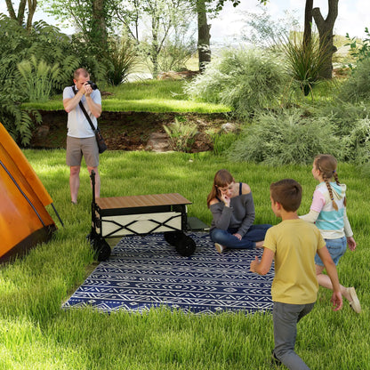 Nancy's Guimarei Buitenkleed - Buiten Tapijt - Buiten Vloerkleed - Tuinkleed - Dubbelzijdig - Blauw/Wit - ± 180 x 275 cm