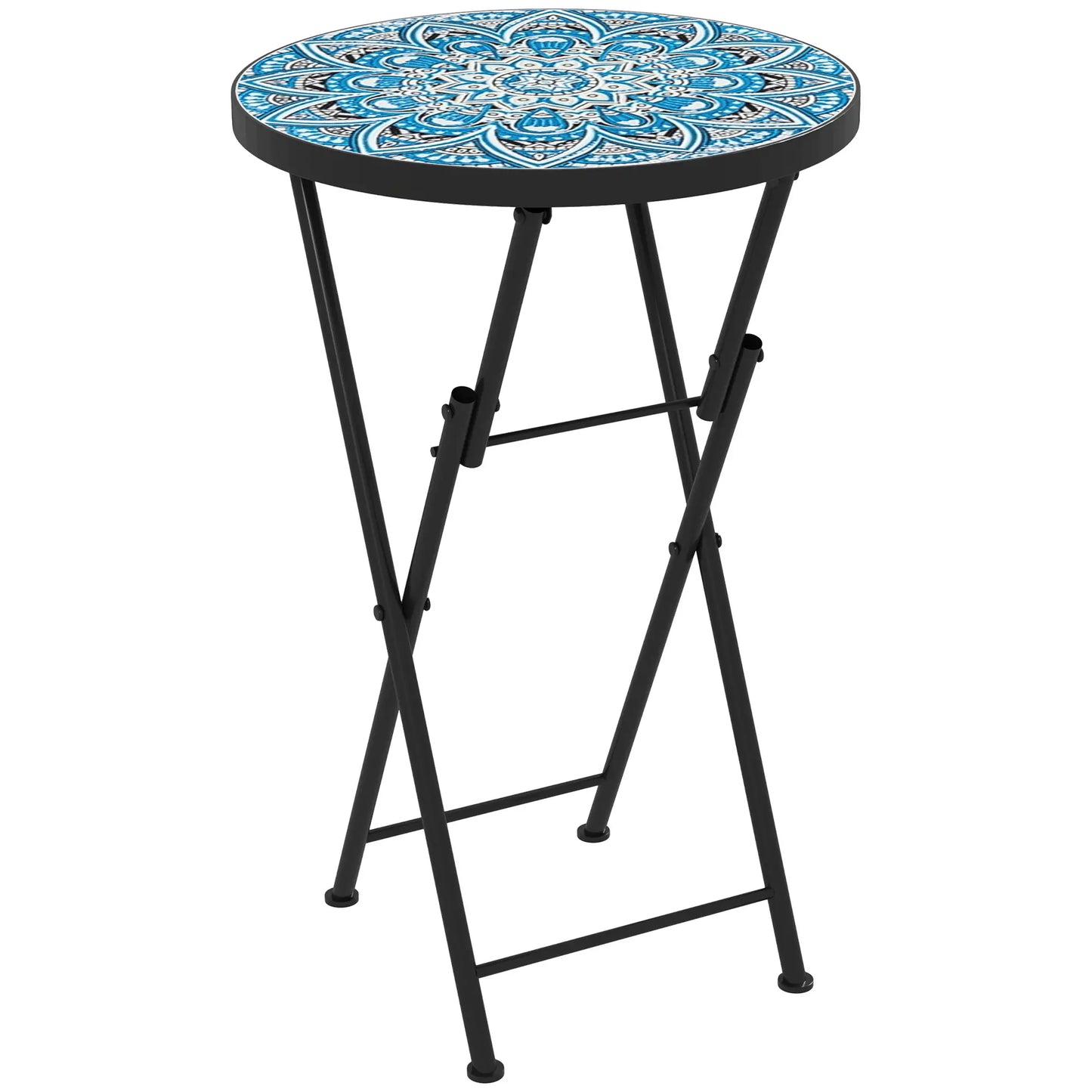 Nancy's Cingoli Balkontafel - Tuintafel - Bijzettafel voor buiten - Bistrotrafel - Keramiek - ± Ø35 x 55 cm