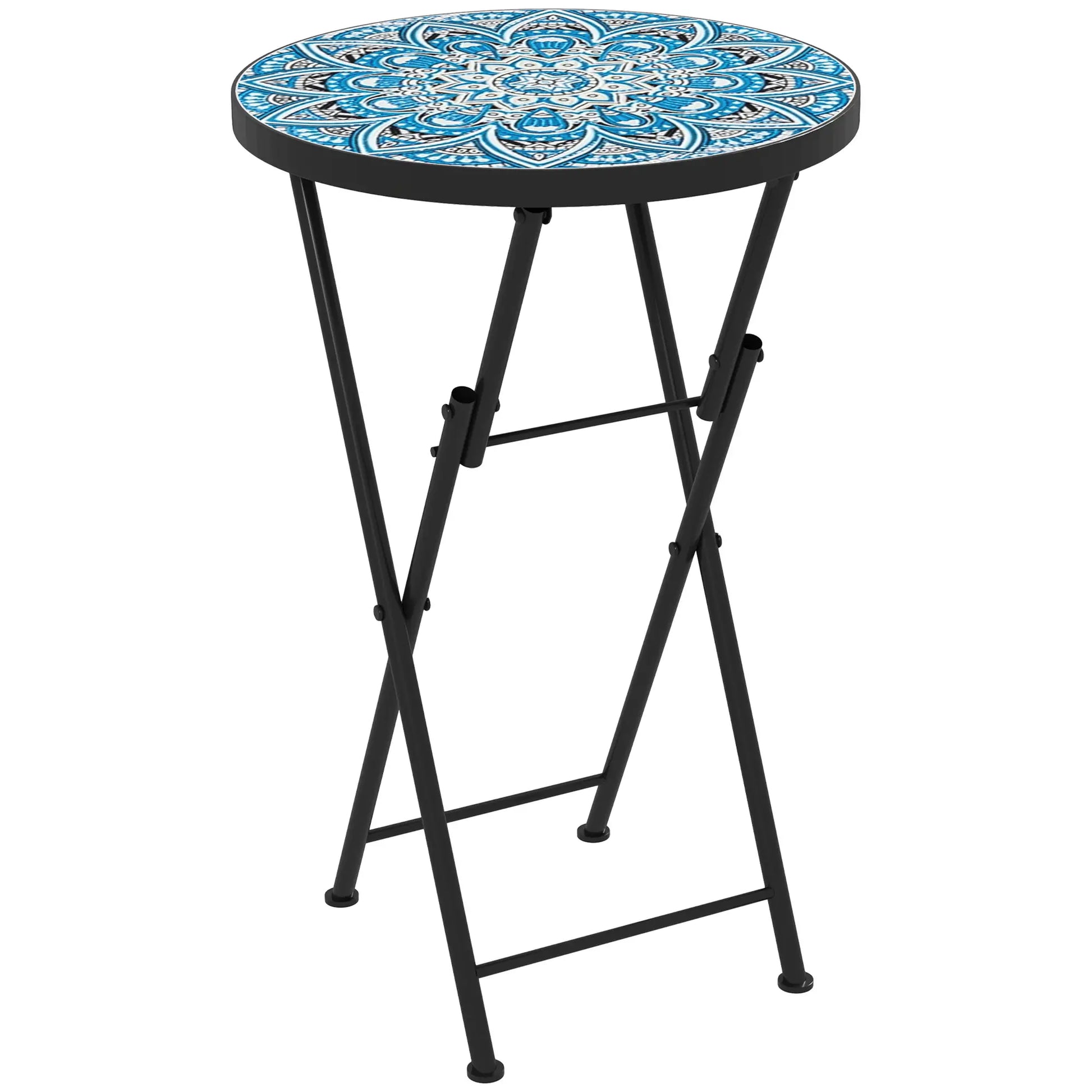 Nancy's Cingoli Balkontafel - Tuintafel - Bijzettafel voor buiten - Bistrotrafel - Keramiek - ± Ø35 x 55 cm