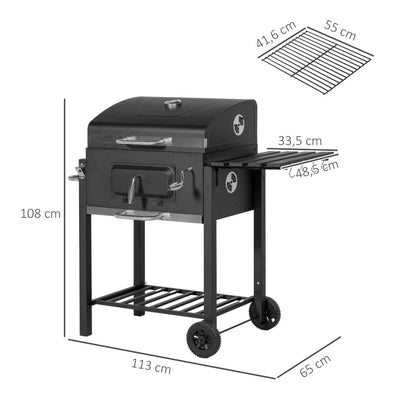 Nancy's Palhais Barbecue - BBQ - Grill - Houtskool - Staal - Zwart