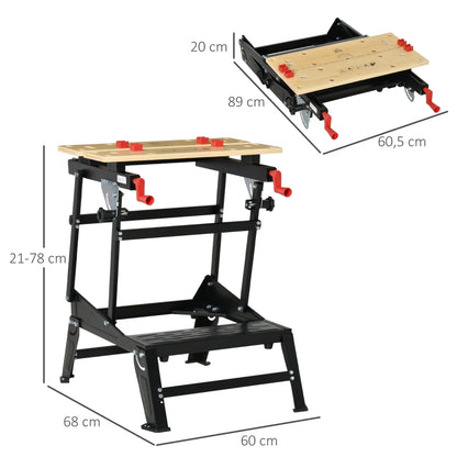 Nancy's Darwin Workbench Collapsible and foldable table top - Work table Height adjustable