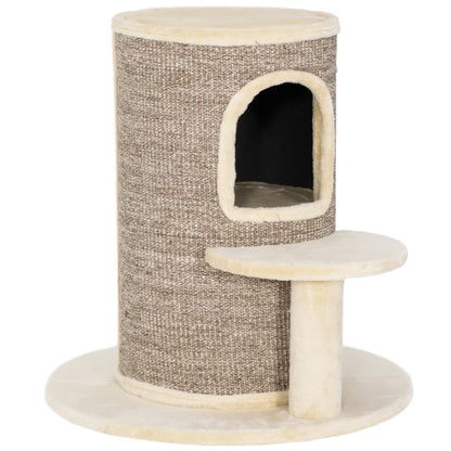 Nancy's Nicotera Krabpaal - Kattenhol - Kattenpaal - Beige / Bruin - Pluche / Sisal - ± 60 x 60 x 60 cm