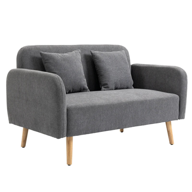 Nancy's Seregno 2-Zitsbank - Tweezitsbank - Woonkamerbank - Zitbank - Grijs - Fluweel - 130 x 70 x 80 cm