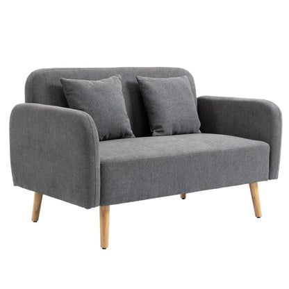 Nancy's Seregno 2-Zitsbank - Tweezitsbank - Woonkamerbank - Zitbank - Grijs - Fluweel - 130 x 70 x 80 cm