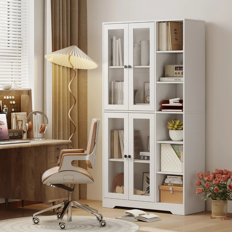 Nancy's Partinico Keukenkast - Hoge Opbergkast - Buffetkast - Wit - ± 90 x 35 x 170 cm