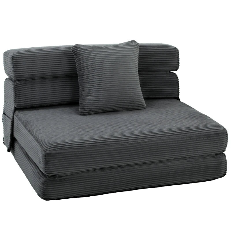 Nancy's Squillace Slaapbank - Slaapfauteuil - Vloerstoel - Grijs - Corduroy