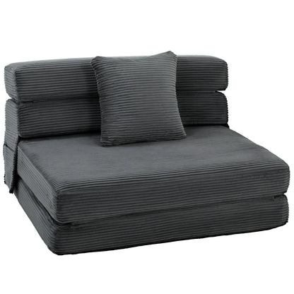 Nancy's Squillace Slaapbank - Slaapfauteuil - Vloerstoel - Grijs - Corduroy