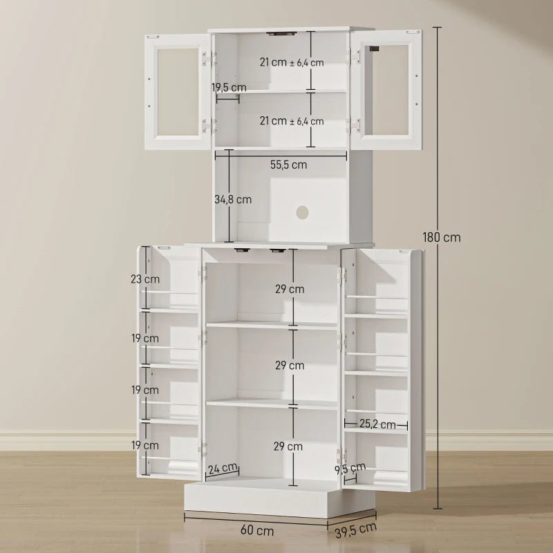 Nancy's Piombino Keukenkast - Voorraadkast - Opbergkast - Buffetkast - Wit - ± 60 x 40 x 180 cm