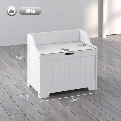 Nancy's Filettino Opbergkist - Kist - Speelgoedkist - Wit - ± 60 x 40 x 55 cm