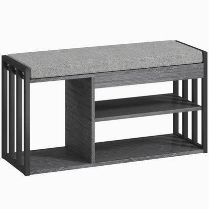 Nancy's Onore Schoenenbank - Schoenenrek - Opbergbank - Grijs - ± 85 x 30 x 45 cm