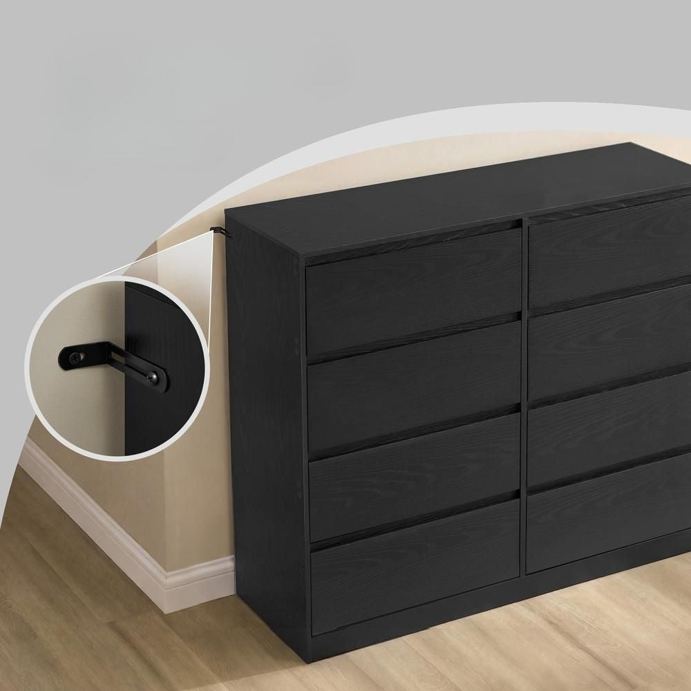 Nancy's Tesero Commode - Ladekast - Opbergkast - Zwart - ± 40 x 120 x 100 cm