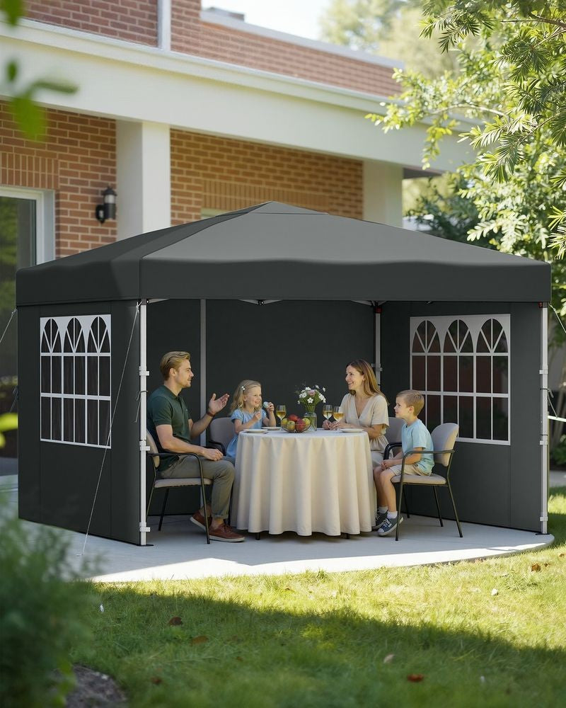 Nancy's Rubiana Partytent - Tuintent - Zonwering - Opvouwbaar - Grijs - 300 x 300 x 260 cm